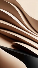 Wall Mural - Brown swirl of liquid waves abstract background phone wallpaper 9:16 AR