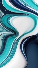 Wall Mural - Blue and white swirl of liquid waves abstract background phone wallpaper 9:16 AR
