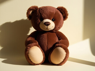 A soft teddy bear that is brown like chocolate.