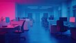 © Media Srock - Vibrant and Modern Office Space with Neon Lighting