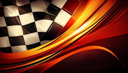 Poster - Abstract design featuring a checkered racing flag.