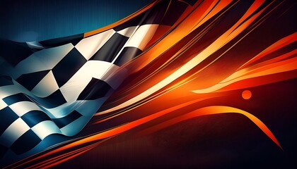 Poster - Abstract design featuring a checkered racing flag.