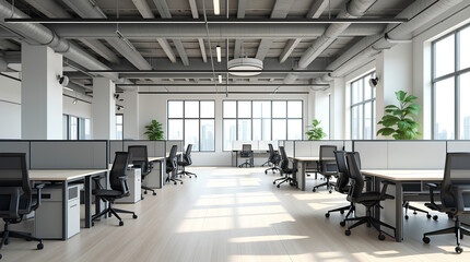 Wall Mural - empty open space office.office interior background for design
