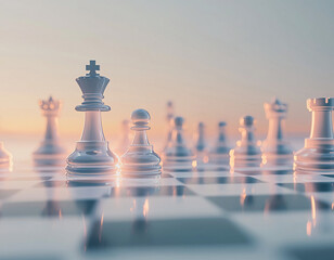 Canvas Print - Chess Strategy Sunset