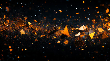 Wall Mural - golden fractal explosion