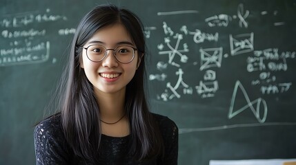 Wall Mural - Physics formulas, circuit diagrams, and chemical structures inscribed on a clean blackboard