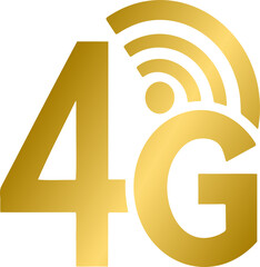 Golden Internet 4G signal icon