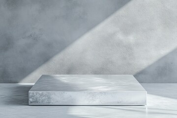 Aufkleber - A minimalist platform in a textured gray environment, illuminated by soft light.