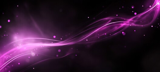 Fototapete - Abstract design featuring flowing pink and purple waves against a dark background.