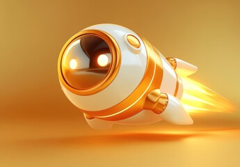 Poster - A sleek, futuristic rocket with glowing elements, designed to evoke a sense of adventure.