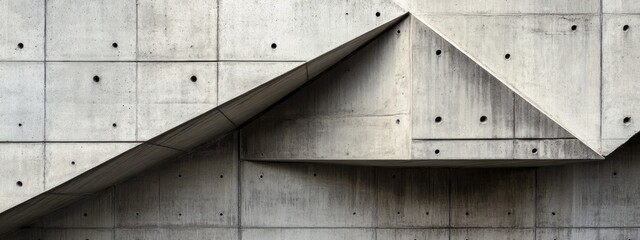 Leinwandbilder - Abstract concrete structure showcasing geometric shapes and textures.