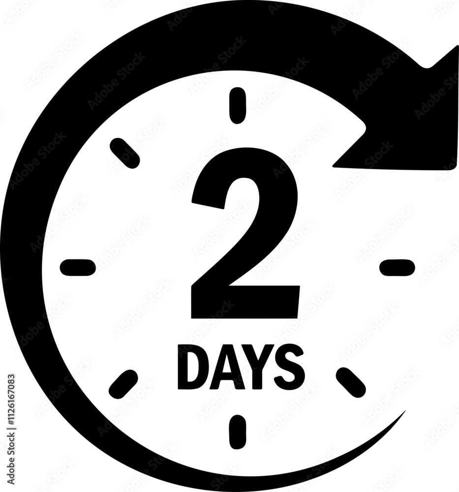 2 days timer count icon, stopwatch timer icon, countdown timer の Stock ...