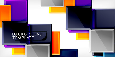 Leinwandbilder - Square shape color abstract geometry. Vector Illustration For Wallpaper, Banner, Background, Card, Book Illustration, landing page