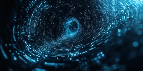 Wall Mural - a digital vortex of glowing data streams, representing technology and information flow.