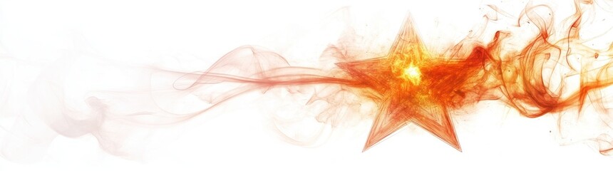 Wall Mural - a vibrant star with swirling smoke, suggesting energy and dynamism.