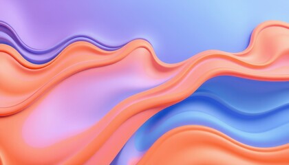 Wall Mural - abstract pastel waves flowing design