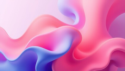 Wall Mural - abstract pink and blue fluid wave design