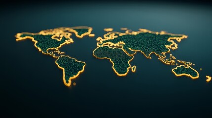Wall Mural - A symbolic Earth Hour scene with power switches being turned off across a digital map of the world, leaving glowing outlines of the continents 