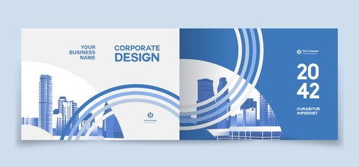 Wall Mural - city background business book cover design template