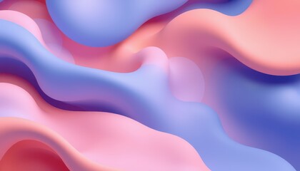 Wall Mural - abstract pink and blue fluid wave design