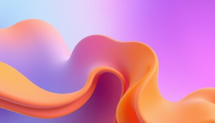 Wall Mural - abstract orange and purple fluid wave design