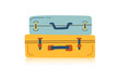 © Julia Anisimova - Travel lying suitcases isolated on white. Concept of family travel, vacation, business trip. Vector hand drawn illustration in flat style.