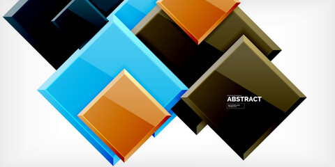 Wall Mural - shiny glossy metallic or plastic square design background. vector illustration for wallpaper, banner
