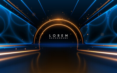 Wall Mural - blue and gold light background