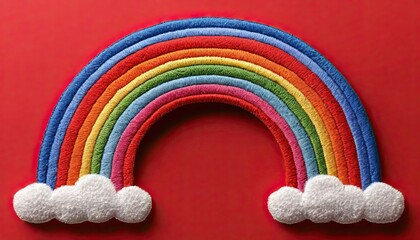 Wall Mural - Colorful Rainbow Embroidery, rainbow, colorful, bright, happy, cheerful, embroidery, stitch, art, craft, handmade