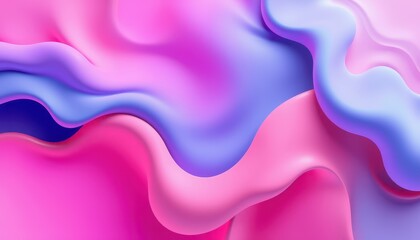 Wall Mural - abstract pink and blue liquid wave design