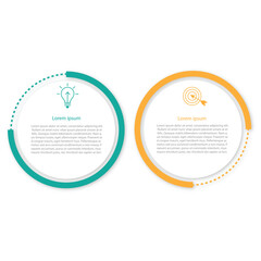 Wall Mural - two infographics element. business concept with 2 options, steps or processes. data visualization. v