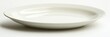 © Wannaeka - White oval ceramic plate with glossy finish, raised edge, and slight curve on plain white background