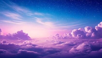 Wall Mural - soft sky at sunrise background with fog and clouds