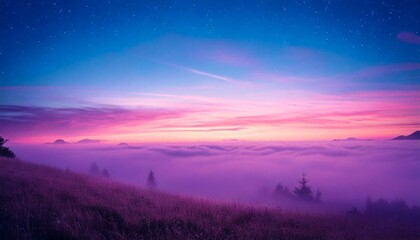 Wall Mural - soft sky background with fog and clouds