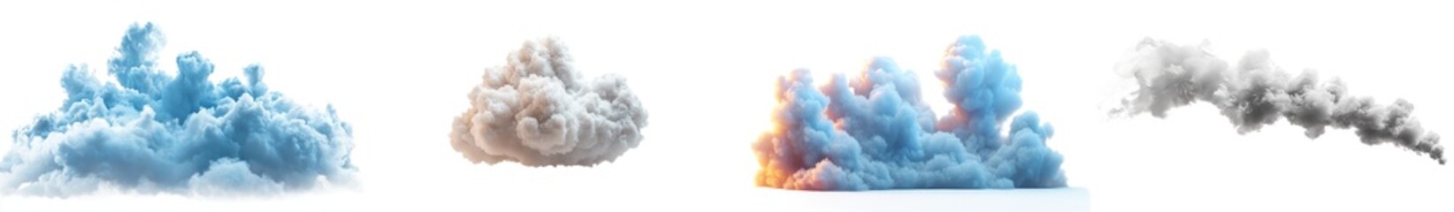 Poster - A lone fluffy white cloud with a transparent surrounding.