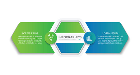 Vector infographic label design concept with square layout and marketing icons with 2 steps or options.