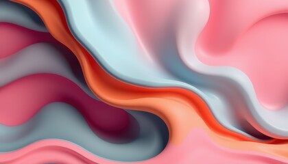 Wall Mural - abstract pastel waves fluid design