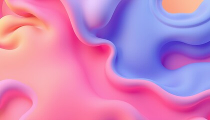 Wall Mural - abstract pink and blue fluid wave design