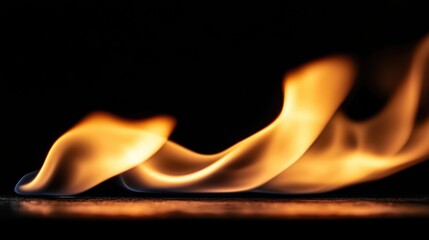 Wall Mural - elegant white flame curling and drifting in wisps against a stark black background, capturing the co