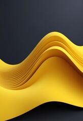 Fototapete - Yellow wave 3d abstract background