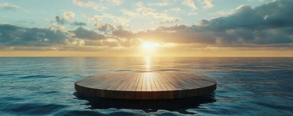 Wall Mural - 3d stage on the water surface
