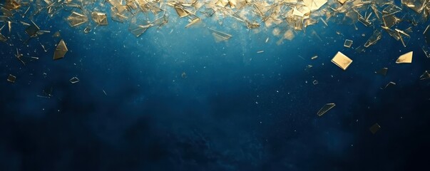 Wall Mural - abstract dark blue and gold polygon background banner design