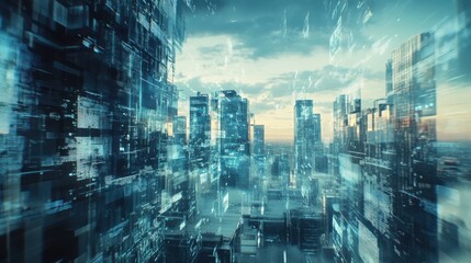Wall Mural - digital transformation conceptual for next generation technology era