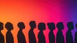 © Aashutosh Pandit - silhouettes of diverse people against a colorful gradient background