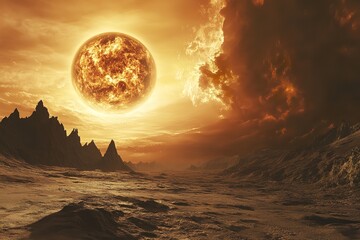 Wall Mural - The elements of this image furnish the Earth apocalypse. Generative Ai