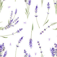 Wall Mural - Floral seamless pattern with lavender