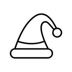 Wall Mural - santa hat linear icon. merry christmas element. noel hat sign. vector illustration