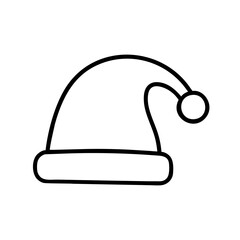 Wall Mural - santa hat linear icon. merry christmas element. noel hat sign. vector illustration