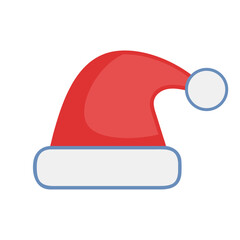 Wall Mural - santa hat red icon. merry christmas cute element. noel hat sign. vector illustration