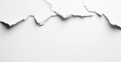 Canvas Print - white torn paper with jagged edges on a smooth background
